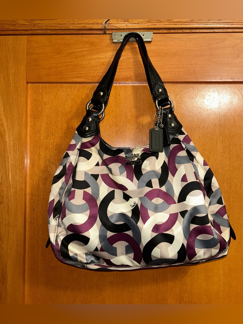 Coach Multicolor Geometric PriCoach Multicolor Geometric Print Hobo Shoulder Bag